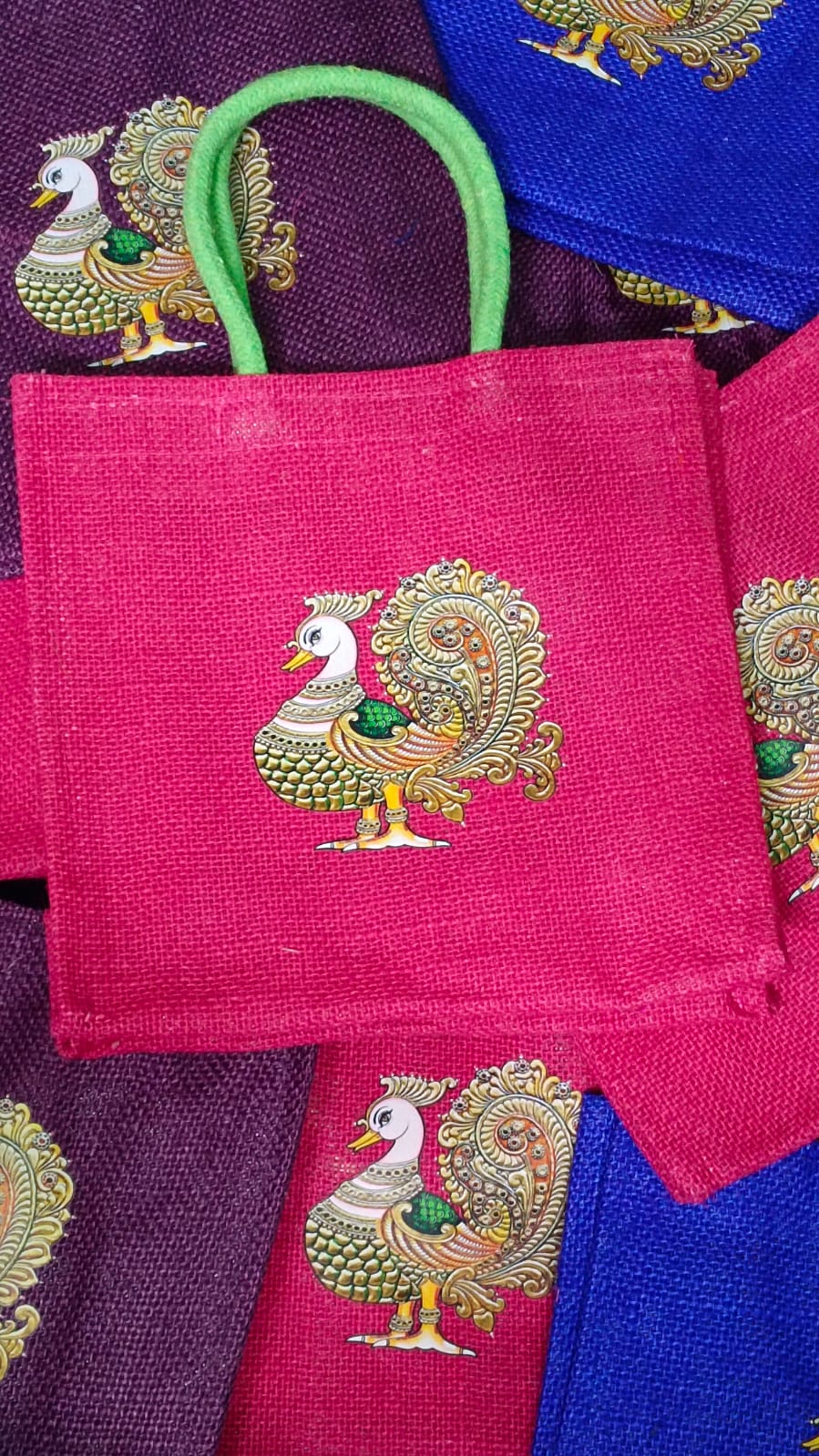 Jute Silk Bag - Pink